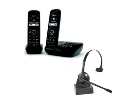2 Telefones Sem Fio Gigaset As690 E Headset Cleyver Odhw10 Cleyver