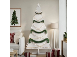 Vidaxl Árvore Natal Decorativa 180 Cm Madeira De Pinho Maciça Branco