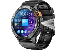 Relógio Inteligente Militar Para Homens Atender/fazer Chamadas Com Lanterna Led 1.43 Amoled Hd Relógio Esportivo À Prova Dágua Yizhood