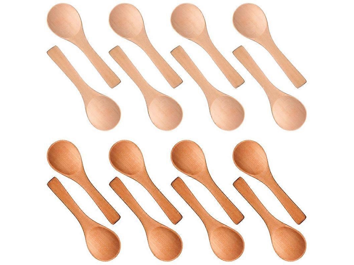 50 Colheres De Pau Pequenas Mini Naturais Misturadas Cores Para Cozinha