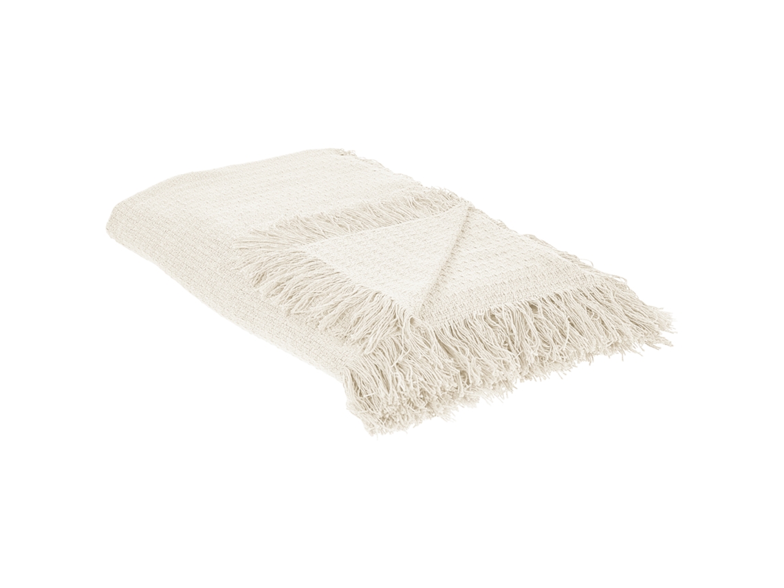 Colcha BELIANI Yerbent de Algodão Branco 220x240x1.25
