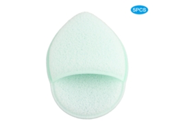 5pcs Esponja De Limpeza Facial Para Maquiagem Verde - Higroscópica, Macia E Leve Para Limpeza Profunda Dos Pores