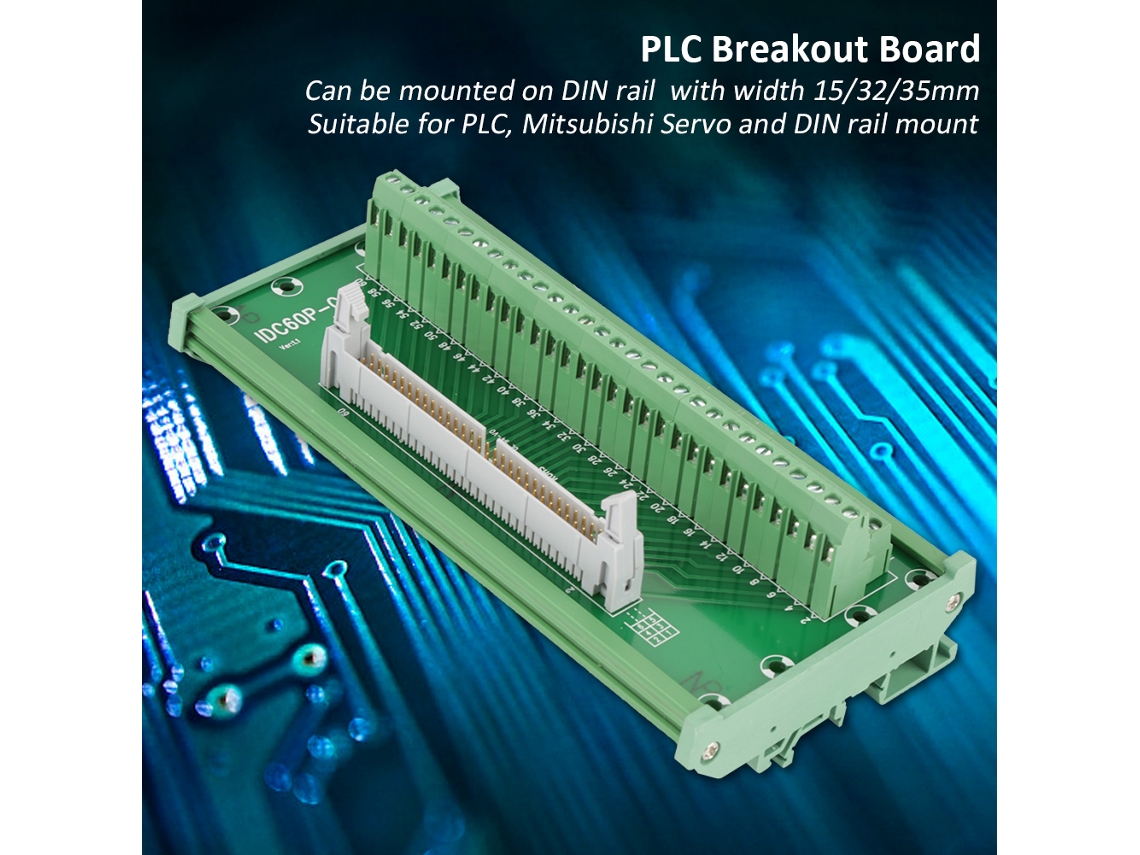 Laxiscreed Idc60p Conector De Distribuição Com Terminal De 60 Pinos Para Montagem Em Guia Din