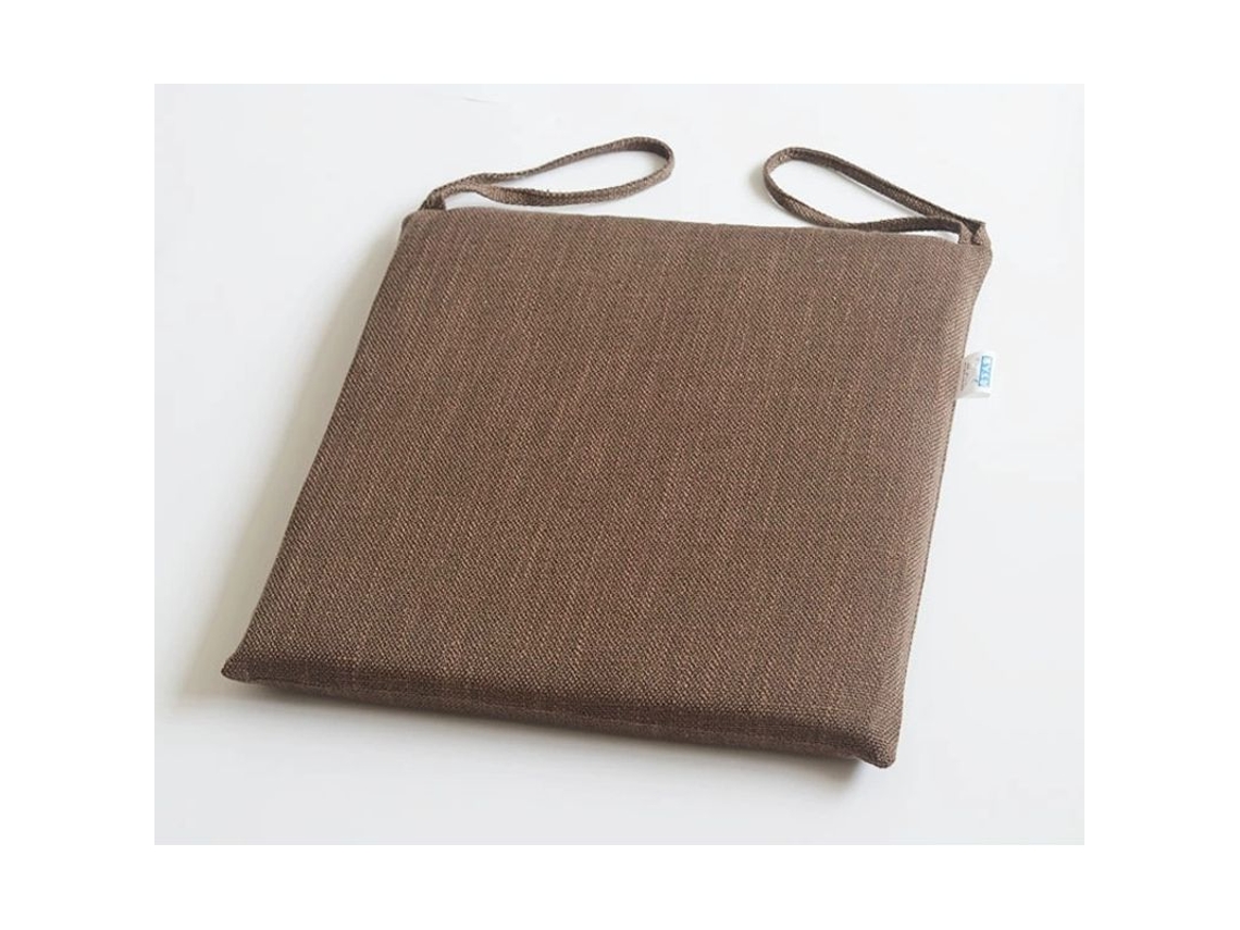 Cojín De Cadeira Antideslizante 40x40 Cm Espuma Macia Capa Removível Cor Linho Marrom