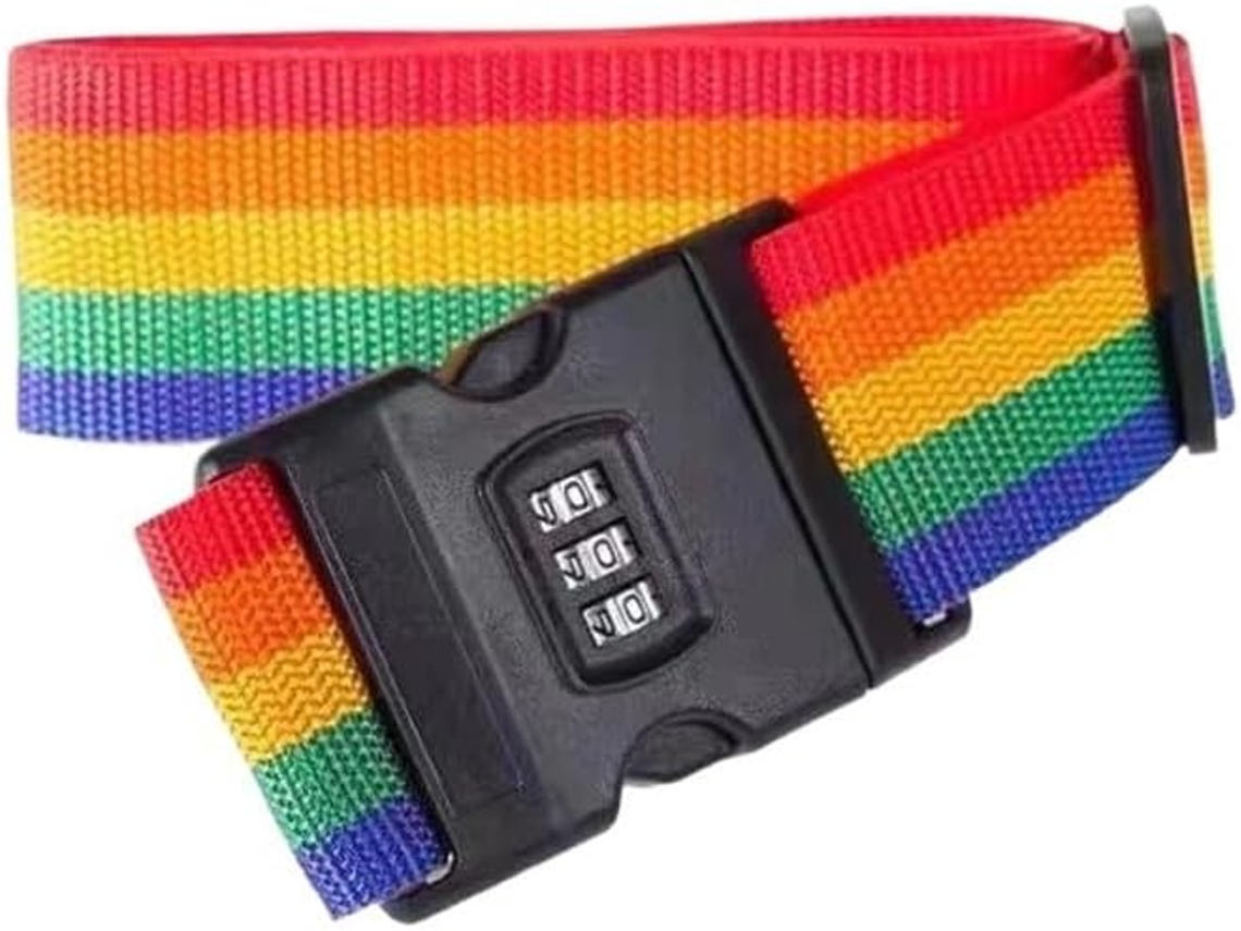 Cinta De Bagagem Ajustável 2m Com Cadeado Combinação, Cinto Envolver Bagagem, Trava De Segurança, Cinta Antifurto