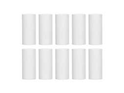 Pacote com 10 rolos de papel térmico semi-core para impressora térmica.