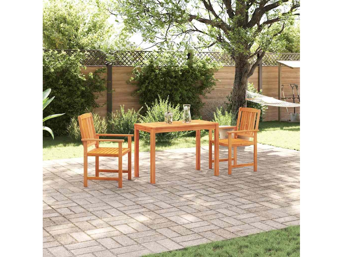 Vidaxl Conjunto De Jantar Para Jardim 3 Pcs Castanho