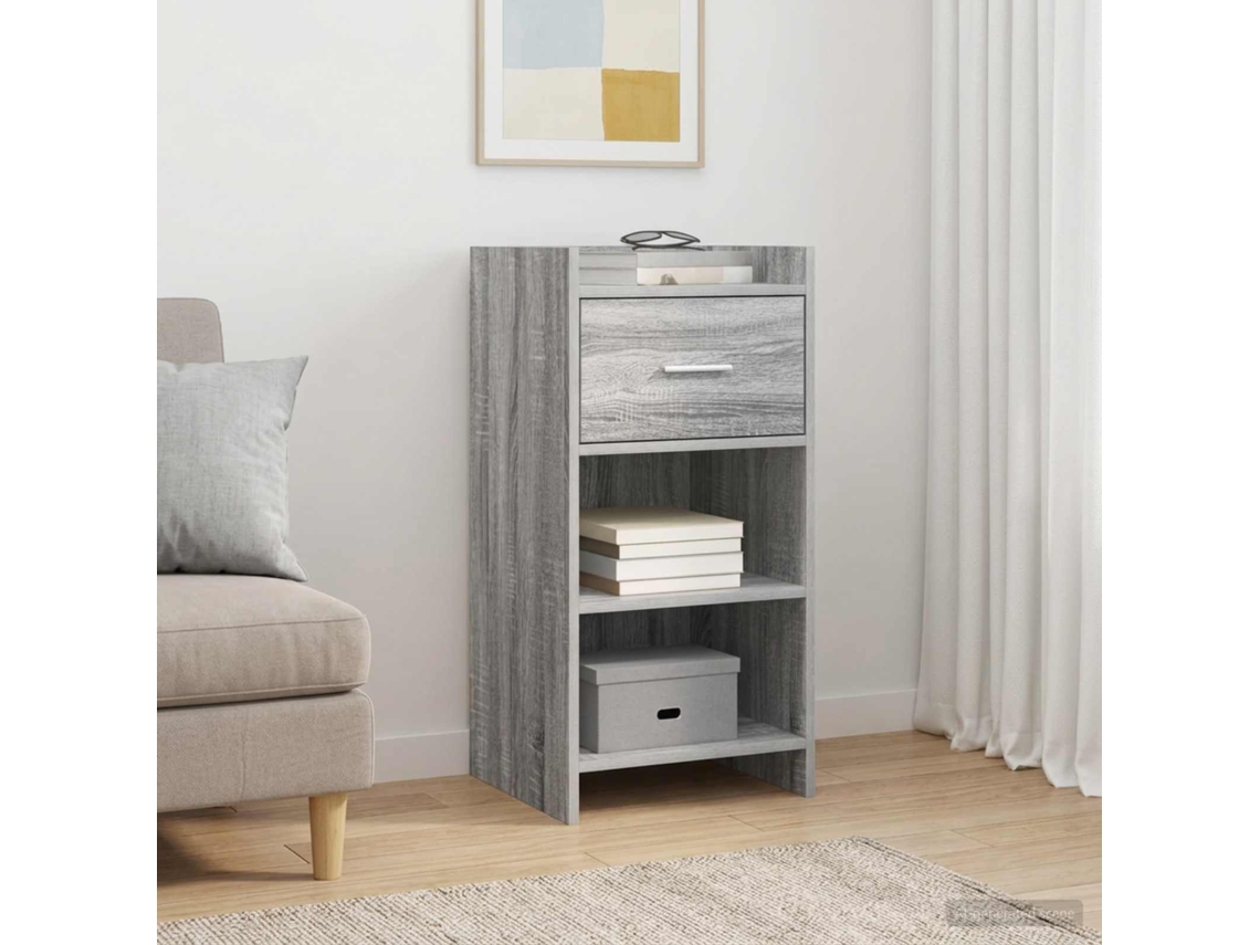 Vidaxl Buffet Sonoma Cinzento 40 X 36 X 80 Cm Derivados De Madeira