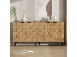 Armário Moderno Com 4 Portas 160,5x35,5x78cm Design Prático Para Sala De Estar,quarto E Sala De Jantar Mega Echo Trade Shop