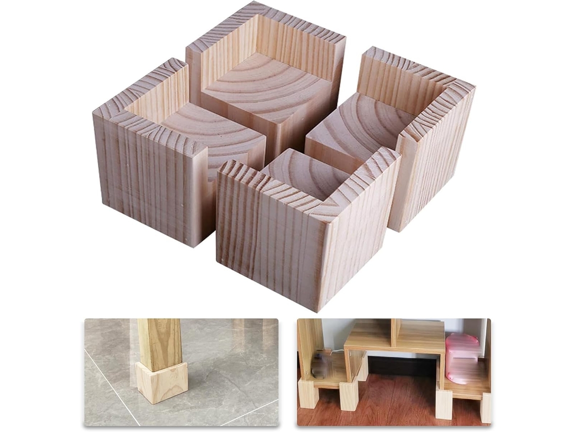 Elevadores De Cama E Móveis, 4 Peças, Em Madeira, Para Mesas, Camas, Móveis
