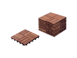 Baldosas De Madera Para Exteriores Beliani Acerenza De Madera De Acacia Certificada Marrón 30x30