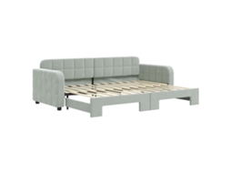Sofá cama com Gavetão 80x200 Cm Veludo Cinzento claro MAISON EXCLUSIVE