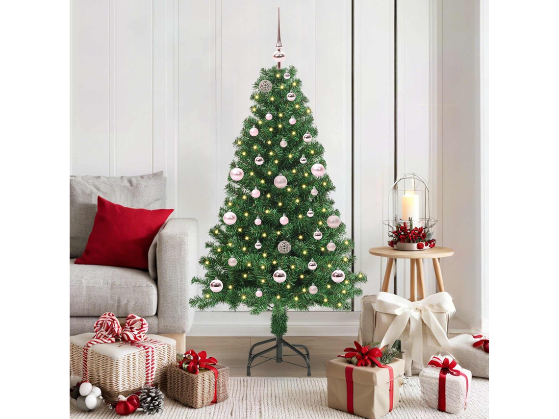 Vidaxl Árvore De Natal Artificial Verde 150 Cm Pvc, Aço E Plástico