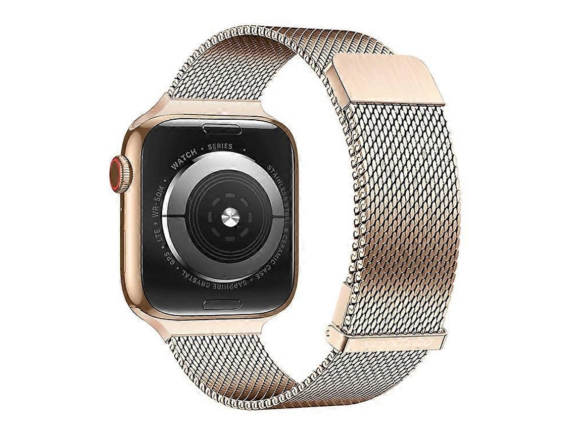 Dux Ducis Milanese Pro Series Compatível Com Apple Watch Series 9 8 7 41 Mm / 6 5 4 40 Mm / 3 2 1 38 Mm Pulseiras De Malha Relógio Magnético Facpoet