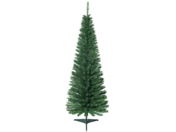 Árvore Natal Fina 150 Cm Verde Alta Estreita com Base Dobrável Galhos Realistas