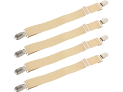 Conjunto de 4 Prendedores Metálicos para Lençóis, com Elástico e Suportes Ajustáveis Colchão, Ideais CHABERLU