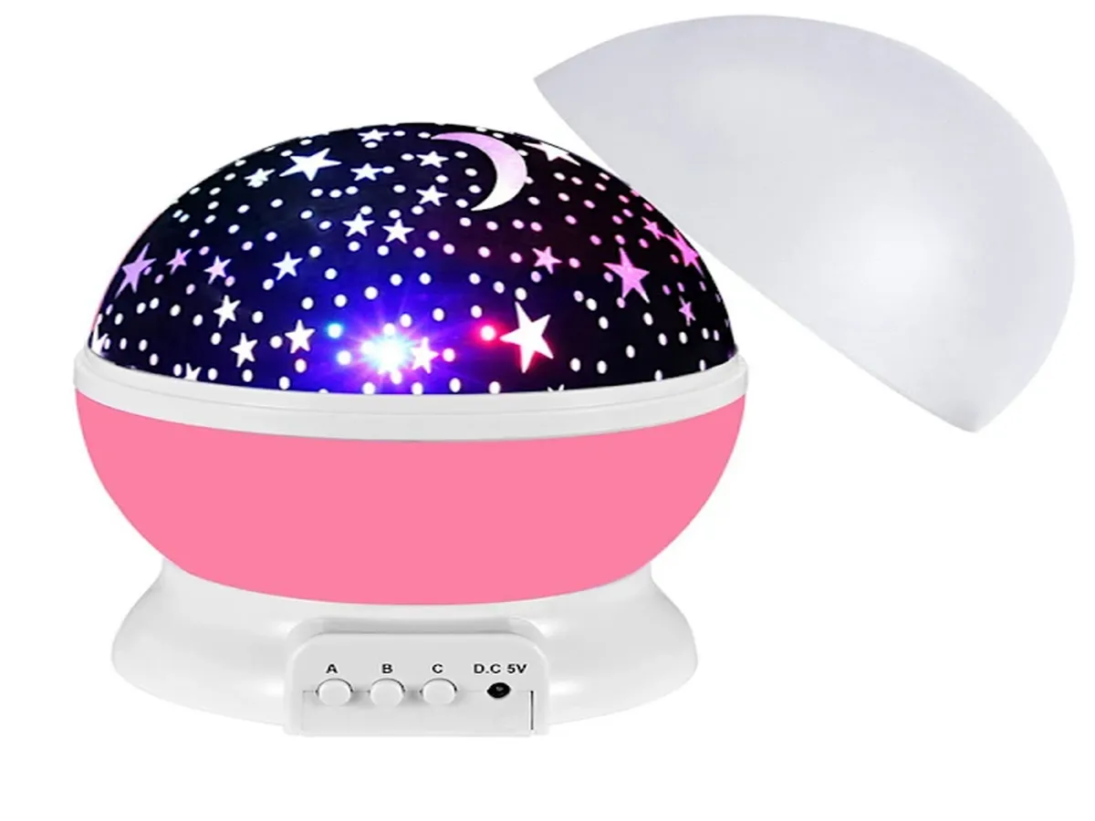 Projetor de estrelas LED Lurelia, USB, céu estrelado, para quarto rosa