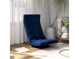 Vidaxl Cadeira De Piso Giratória Veludo Azul