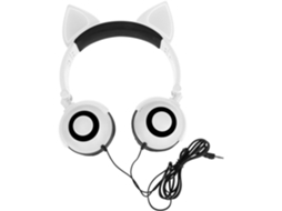 Fones De Ouvido Ounona Ajustáveis Com Orelhas Gato E Luzes Led Integradas Para Crianças Estéreo Leves Design Ergonômico