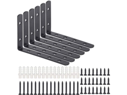 Suporte de Estante L 125x75x20mm Aço Inoxidável Resistente 30kg, 6 Piezas para Casa, Hotel, Bar S/MARCA