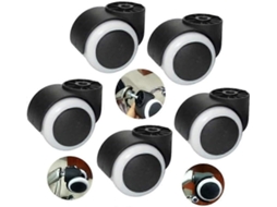 Lurelia Rodízios Para Cadeira De Escritório, Pack De 5, 55 Mm, Silencioso, Sem Haste, Resistente