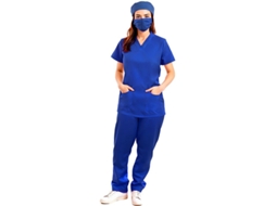 Fato de médico azul para adulto