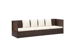 Conjunto de Jardim VIDAXL Marrom Rattan / Vime (200x60x58 cm)