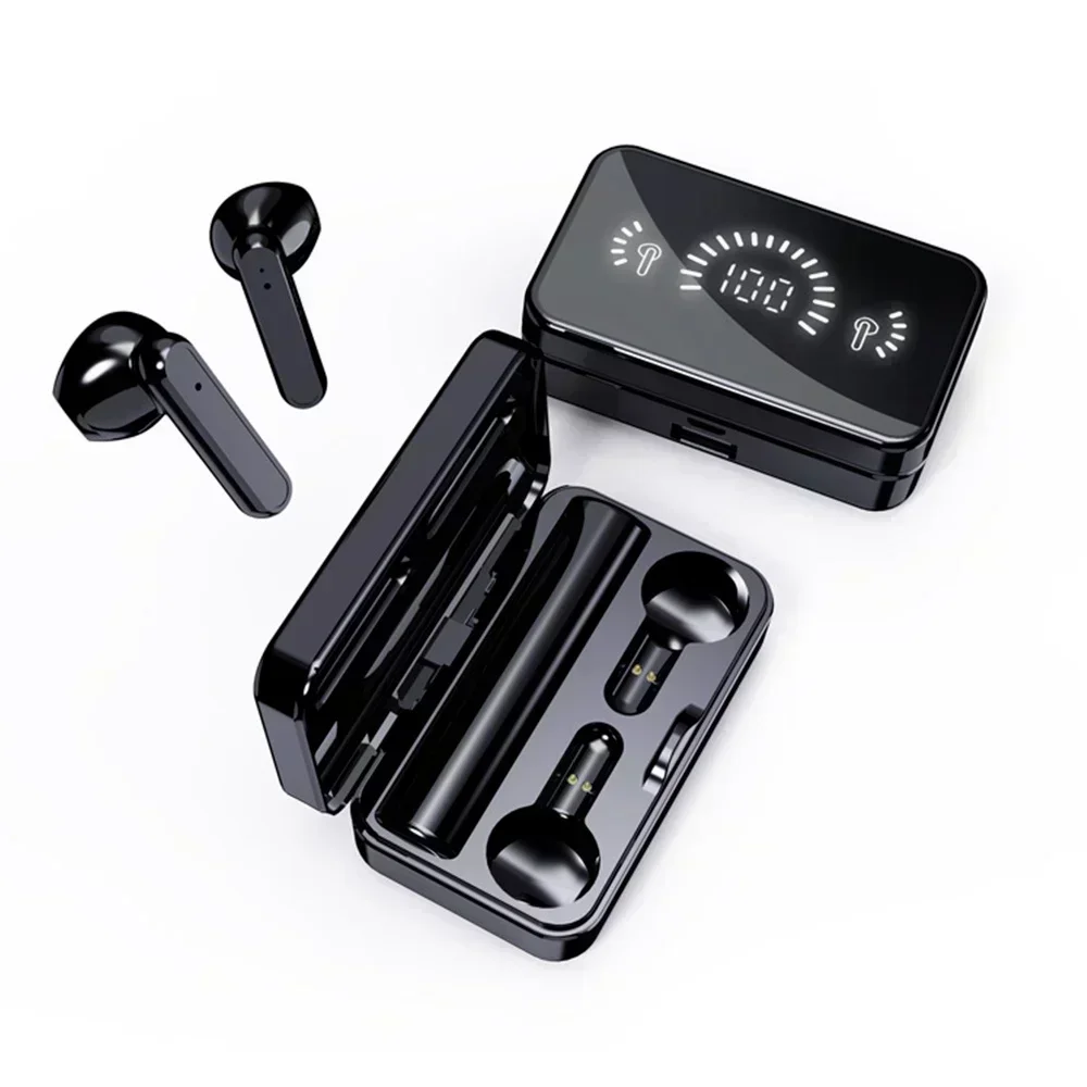 (preto) Novos Fones De Ouvido Sem Fio Tws Bluetooth Com Som Estéreo Hi-fi