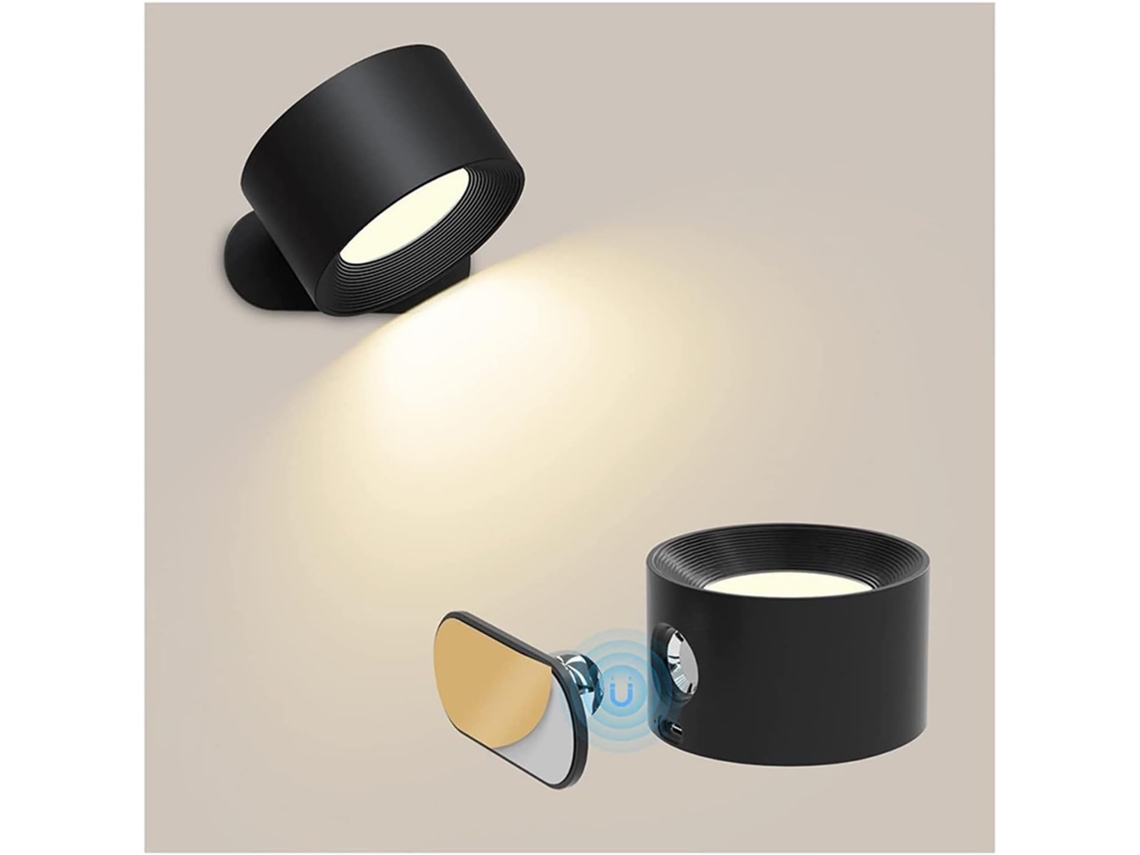 Luminária De Parede Interna, Luminária De Parede Led Recarregável Via Usb, Luminária De Parede Sem Fio Com Tela Sensível