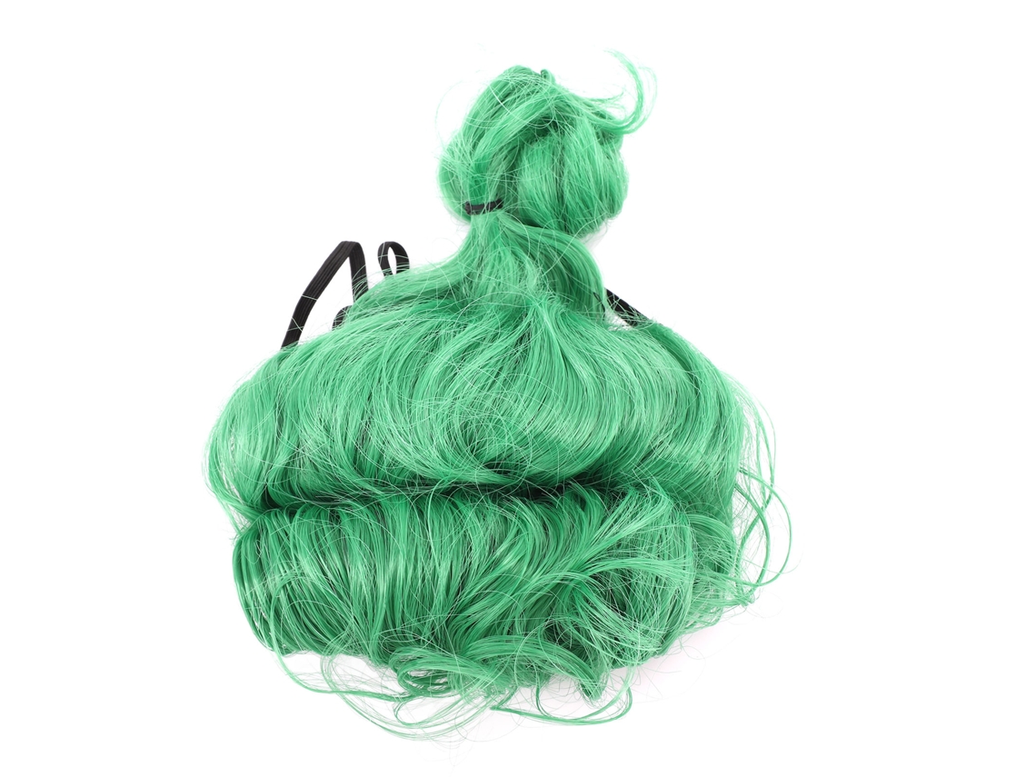 Peruca Para Pet Cabelo Verde Alto Rabo De Cavalo Fibra De Nylon Macia Lavável Para Cão Gato Traje Cosplay Festa Fotografia