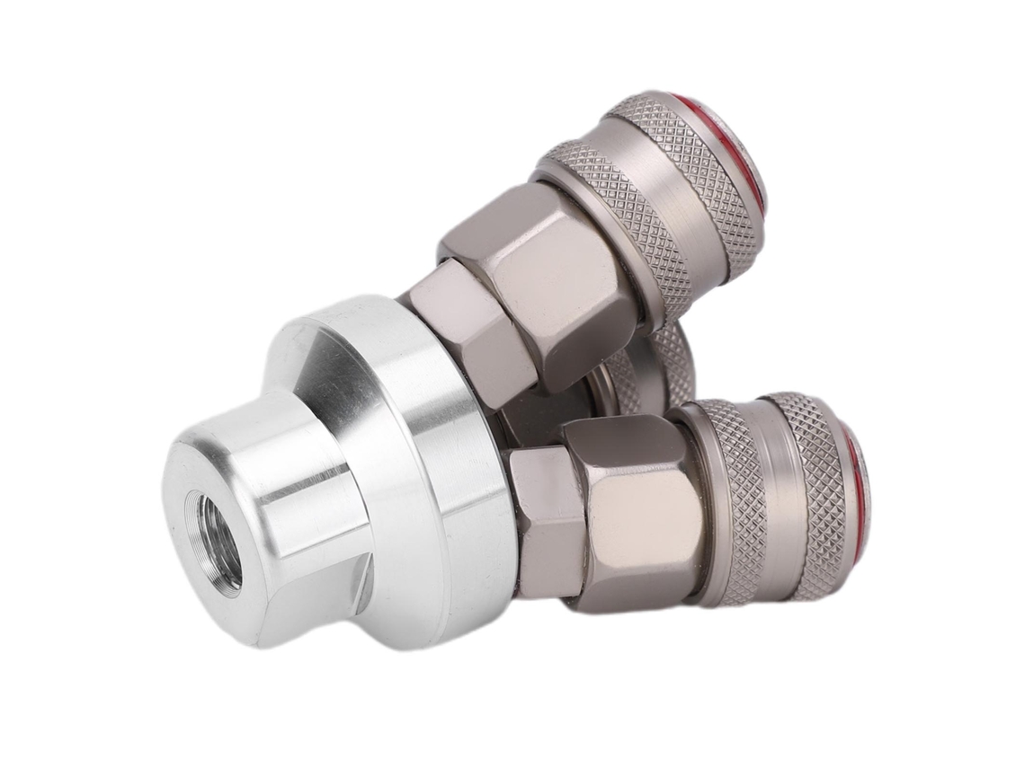 Conector De 3 Vias Rápido Aço Carbono G1/4"