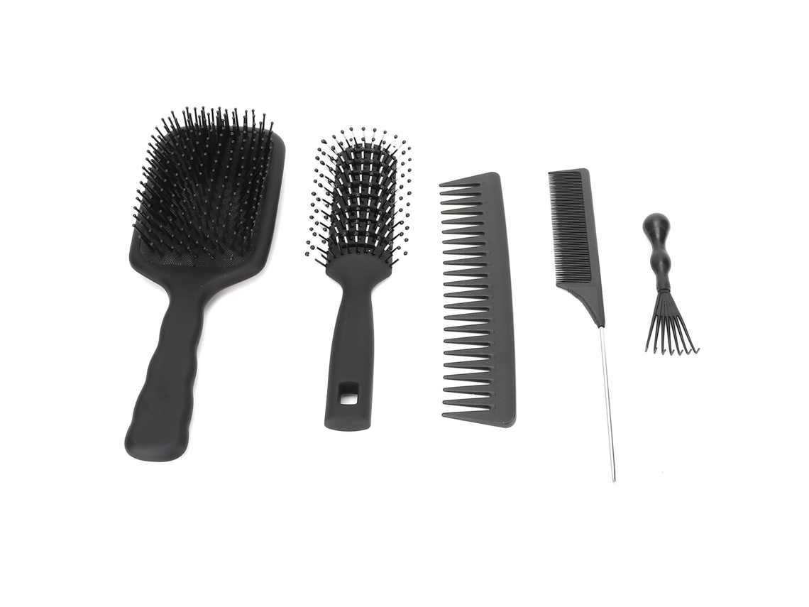 Kit De 5 Pentes De Cabelo Para Escovação E Massagem Capilar Em Casa E Barbearia