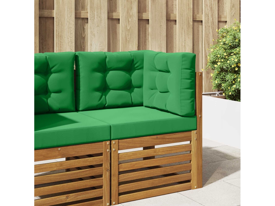 Vidaxl Almofada Para Sofá Externo 3 Pcs Verde Poliéster