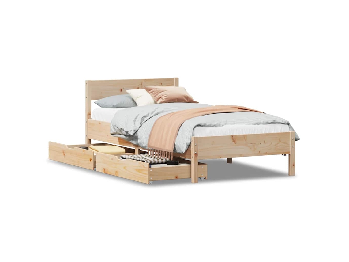 Cama Sem Colchão 75x190 Cm Madeira de Pinho Maciça MAISON EXCLUSIVE