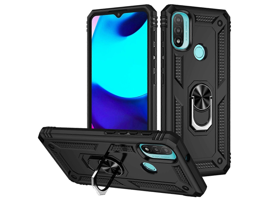 Capa Para Celular Motorola Moto E20 / E30 / E40 À Prova De Choque, Com Suporte Em Tpu + Pc (prateada)