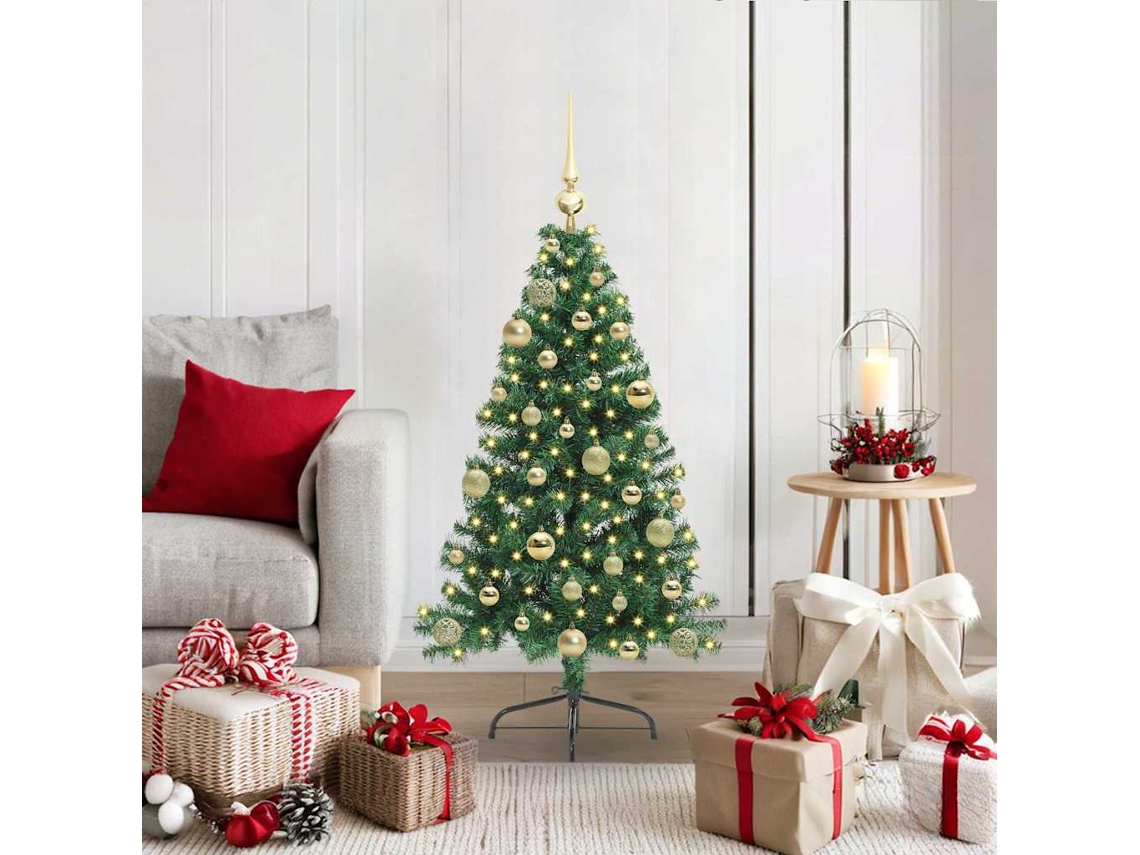 Vidaxl Árvore De Natal Artificial Pré-iluminada Verde 120 Cm Pvc