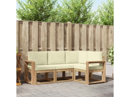 Vidaxl Conjunto De Sofás Para Exterior 4 Pcs Branco E Creme