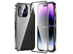 Capa De Vidro Temperado Hd Para Iphone 16 Pro Max - Fecho Magnético Duplo