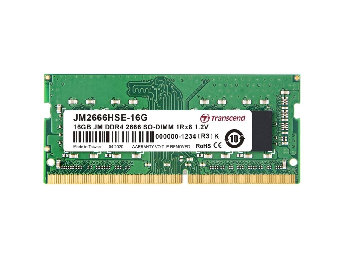 Sora様 Transcend 16GB DDR4 SO-DIMM Memória Ram Do Computador Portátil Transcend 16Go Jm Ddr4 2666Mhz