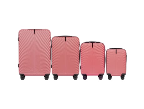 Conjunto De Bagagem Wings Swan De 4 Peças Rosa Sujo, Material Abs