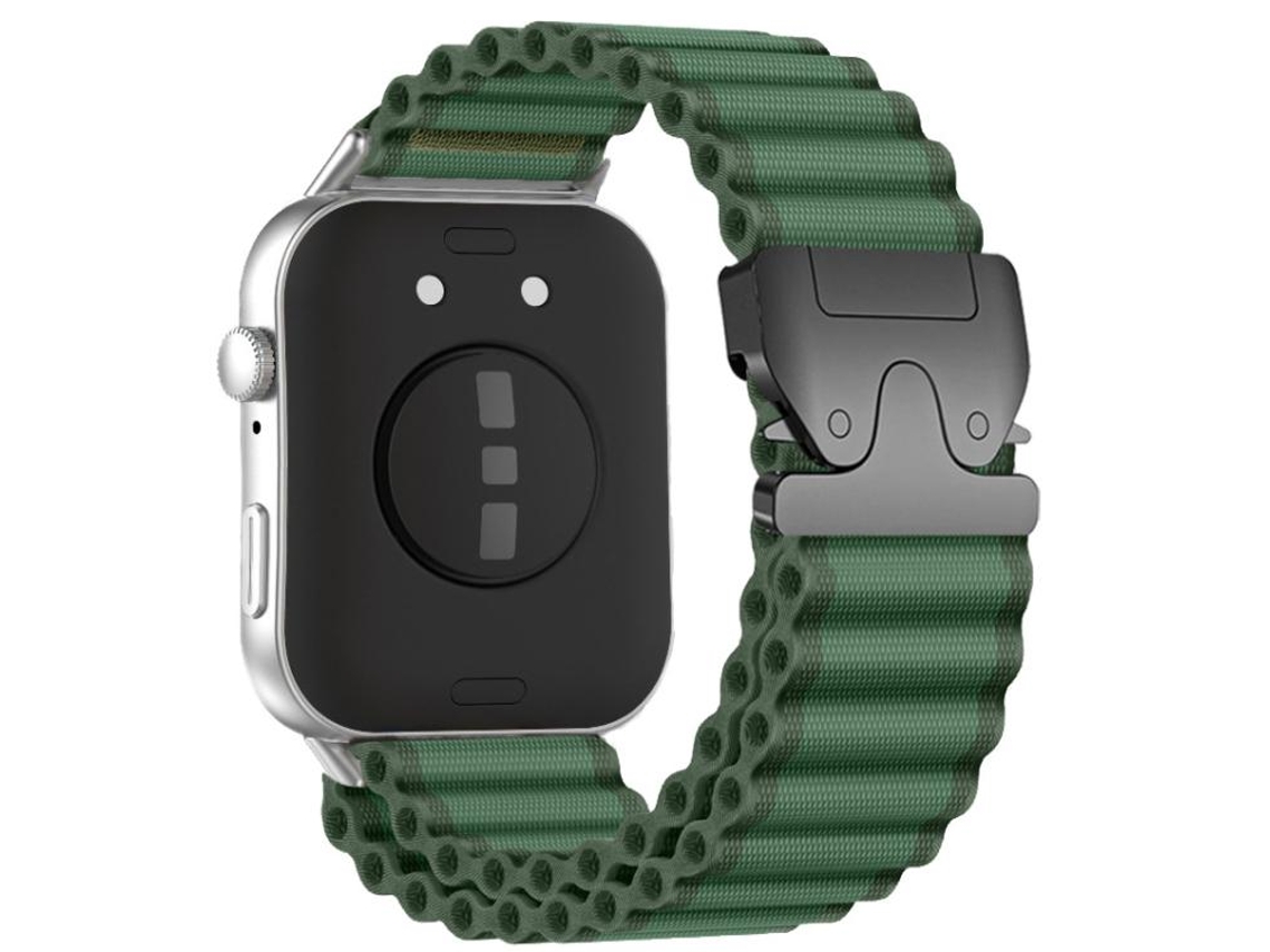 Bracelete para Huawei Watch Fit 4 Pro / Fit 4 / Fit 3 Esportivo Off road com Fivela de Paraquedas Verde + Fivela Preta XIAOMOYU