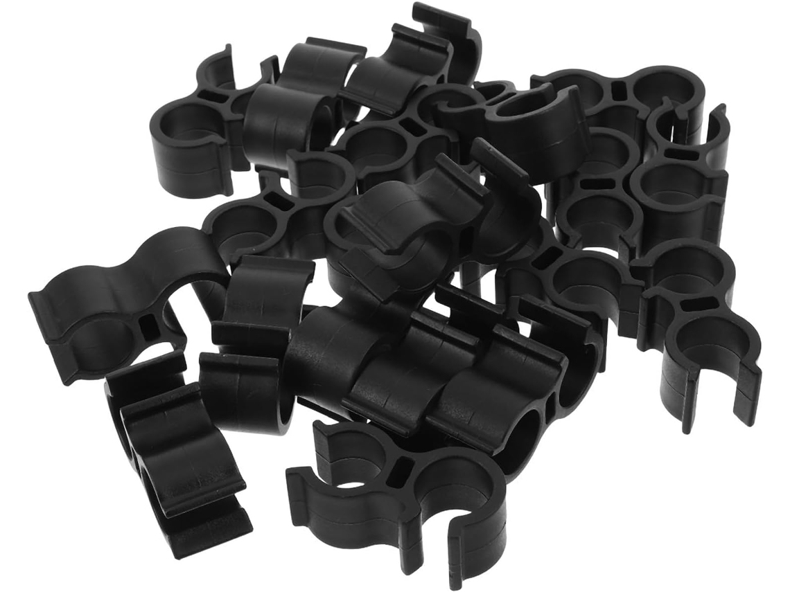 Conjunto Stobaza de 20 Braçadeiras Para Chuveiro Tubo, Plástico Preto, Encaixe Ajustável, Suporte Padrão para Idosos E