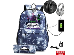 Fortnite Mochila de Estudante Recarregável Usb para Impressão