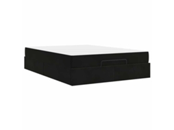 Conjunto 2 Cama Moderna Vidaxl Preto Veludo (140 X 200 Cm)