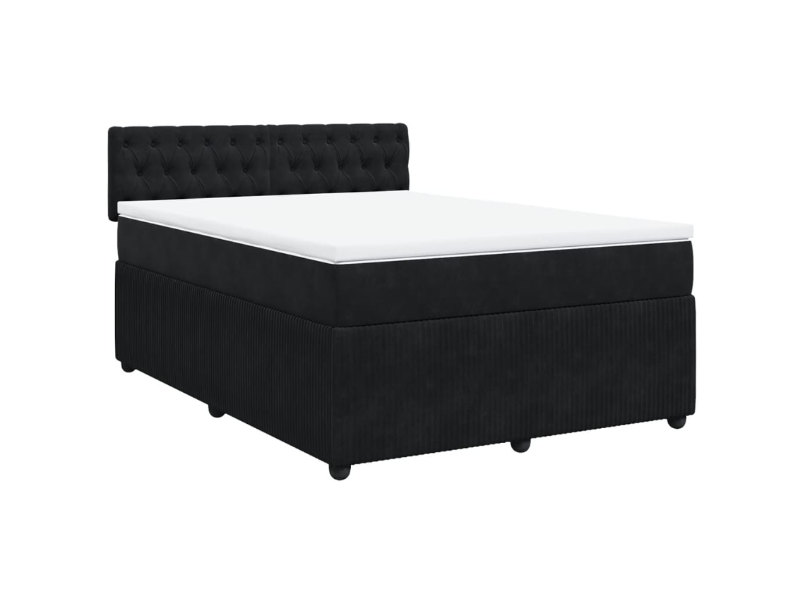 Box Spring Bed, Box Spring Beds Vidaxl Preto Veludo (140 X 200 Cm)