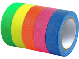 Fita Adesiva Neon, Fita Refletora Uv de 25 M com Luz Negra, Fita de Tecido Fluorescente. GOKOCO