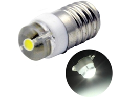 Lâmpada Led E10 Dc 3v 0.5w 6000k Branco 200lm Para Lanterna, Terra Negativa (pacote De 1)