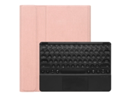 Capa de Teclado Bluetooth para Ipad Pro12.9 2018/2020 Tampa Redonda com Toque e Luz de Fundo Colorida ,português, Rosa XIAOMOYU