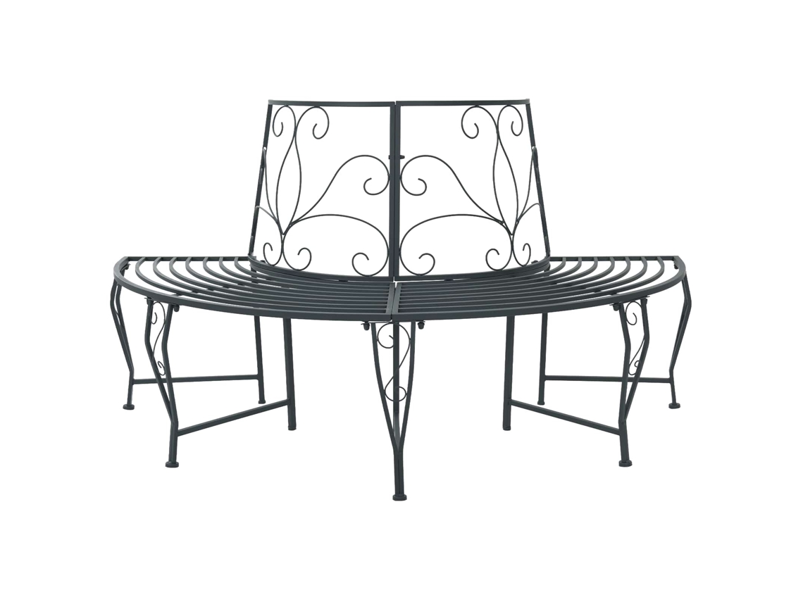 Vidaxl Banco De Árvore 4-número De Lugares 160 X 80 X 89 Cm Aço