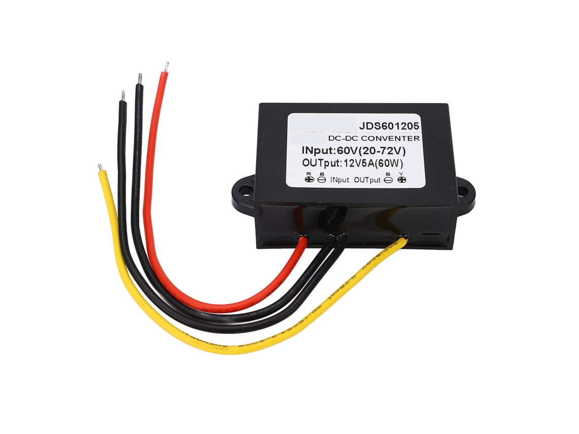 Conversor Dc para Dc Buck Ajustável 60v para 12v 5a Carcaça Pp Resina Epóxi YURU